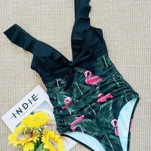 Tropical Flamingo Kids Swimsuit